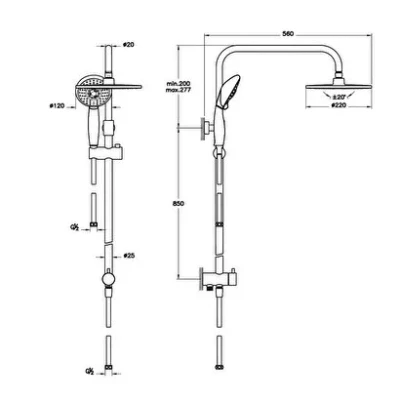 Artema System Rain LS25 Shower Column